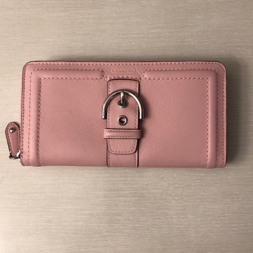 COACH Campbell leather accordion zip long wallet
